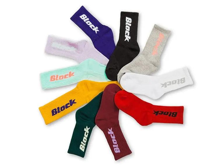 Calcetin Largo Block Unisex Blanco