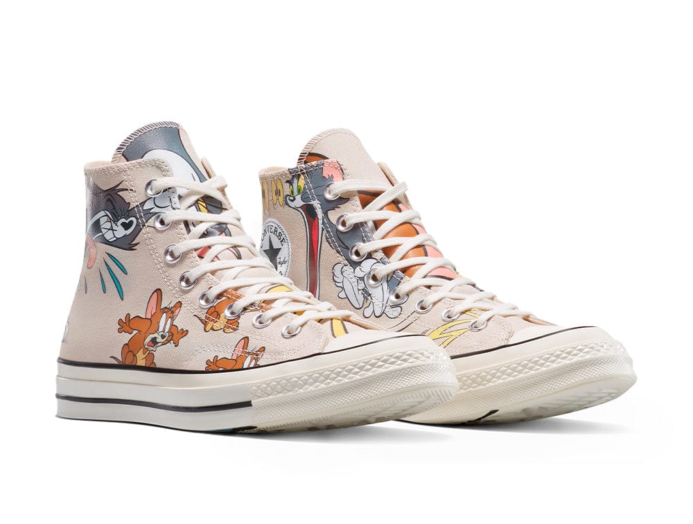 Zapatilla Converse Chuck 70 Hi Tom y Jerry Unisex Blanco