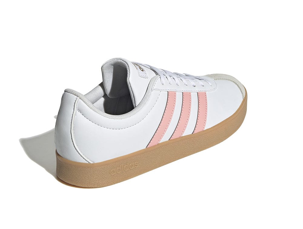 Zapatilla Adidas Vl Court Base Mujer Blanco - Rosado - Suela Gum